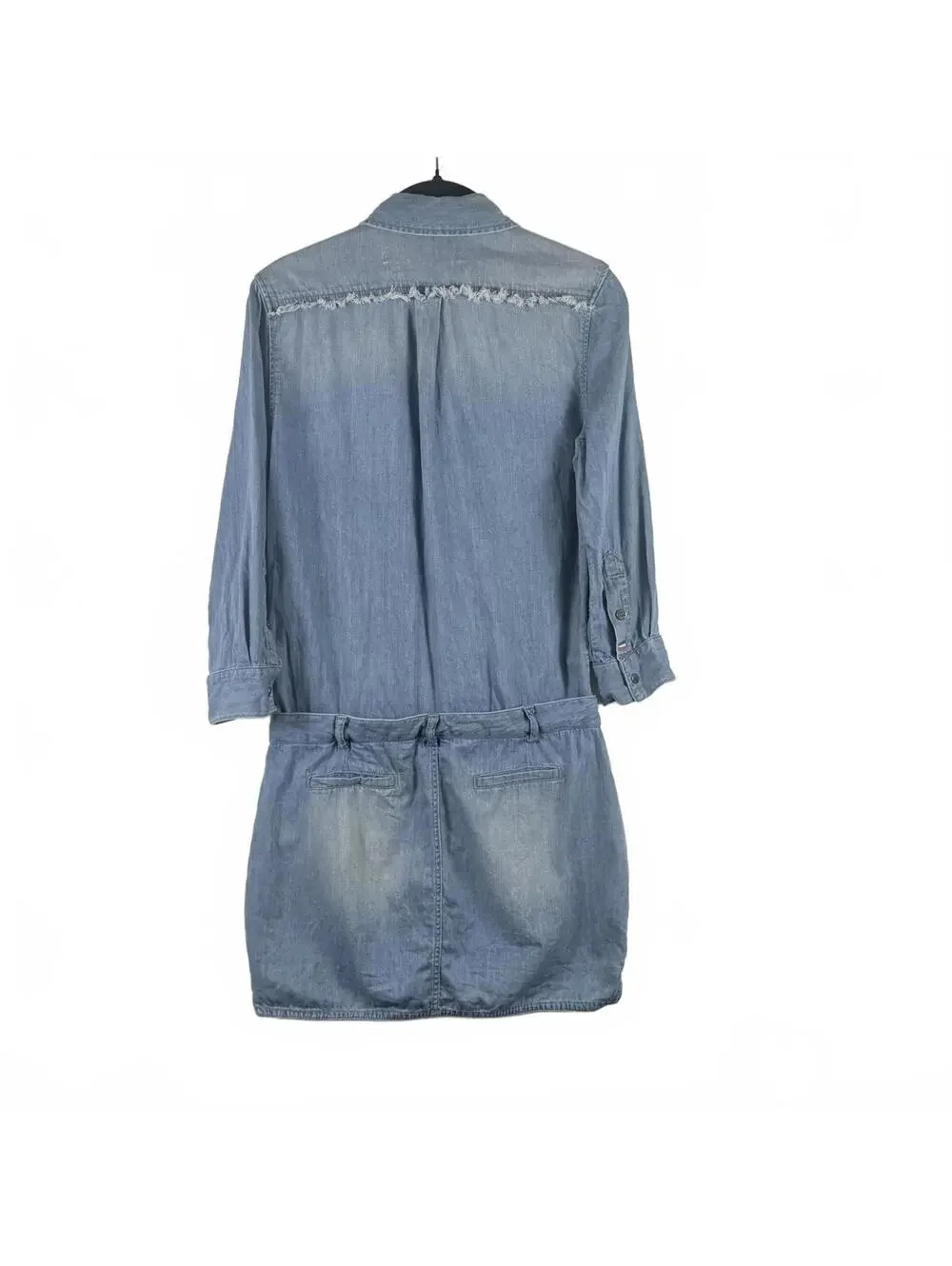 Etienne Marcel Jackie Denim Mini Dress Snap Button Chambray Blue Women's Small - Picture 5 of 9